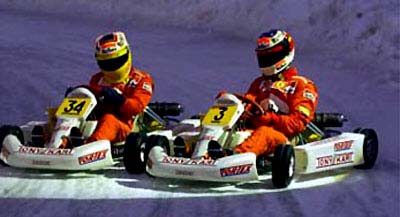 With his career limited to his Ferrari testing role at the moment, and an F1 drive not on the horizon, it seems that Luca will only be fighting Michael Schumacher on the karting track, as he does here in 1999.