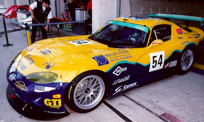 Team Paul Belmondo has a reasonably successful Le Mans campaign in 1999, Belmondo's Nbr 54 Chrysler Viper came 17th, 66 laps behind the victors.