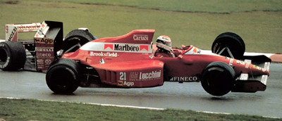 1990. Emmanuele Pirro's collision with Michele Alboreto's Footwork.