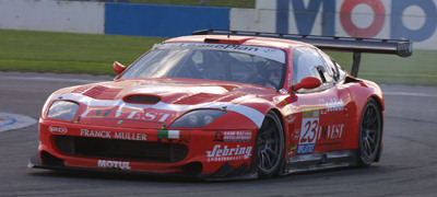 2002. FIA GT. Donington. Jean Deniz Deletraz driving BMS Scuderia Italia Ferrari 550 Maranello.